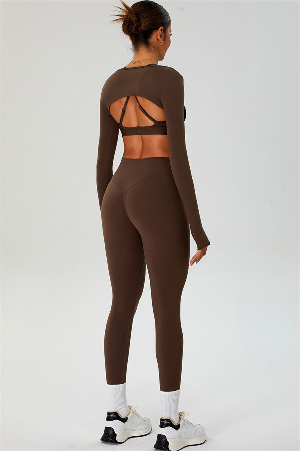 The Ember Sports Bra Crop Top Leggings 3-Piece Set