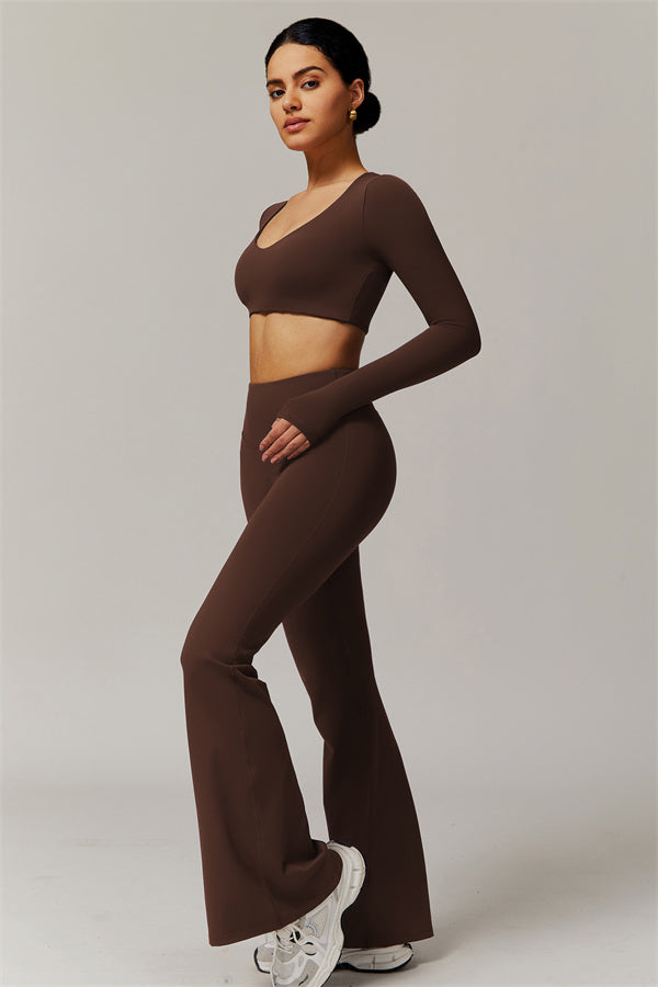 The Delicate Long Sleeve T-shirt Flared Leggings 2-Piece Set