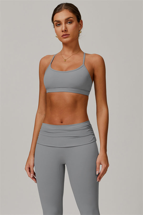 The Juno Star Sports Bra Leggings 2-Piece Set Grey