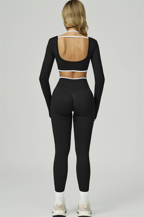 The Prime Line Long Sleeve Crop Top Leggings 2-Piece Set