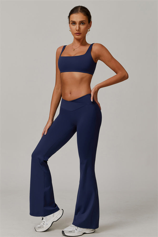 The Halo Sports Bra Flared Leggings 2-Piece Set