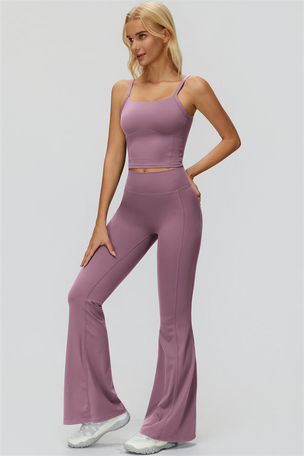 The Fyra Crop Tank Flared Leggings 2-Piece Set