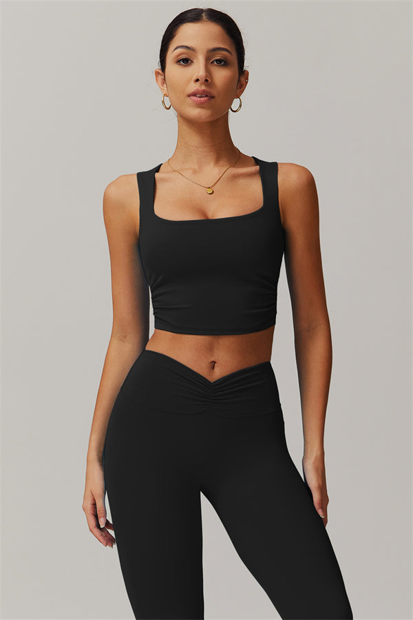 The Balance Crop Top Leggings 2-Piece Set Black