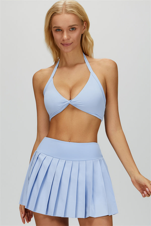 The Dreamy Sports Bra Skirt 2-Piece Set Blue Angel