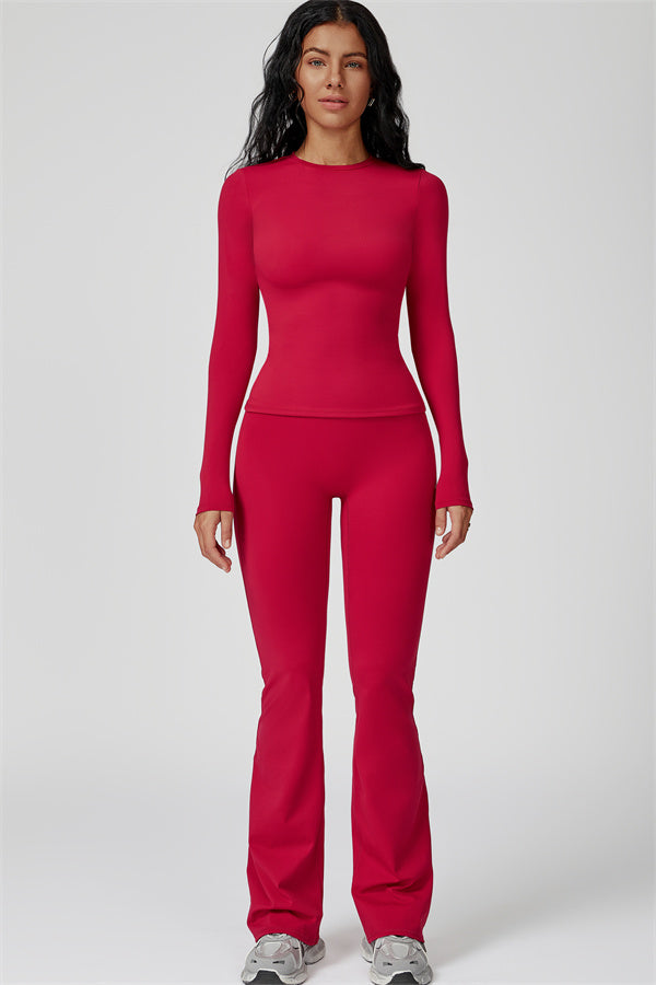 The Oasis Long Sleeve T-shirt Flared Leggings 2-Piece Set