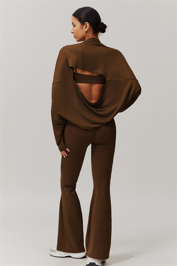 The Resonate Drift Cropped Pullover Flared Leggings 2-Piece Set