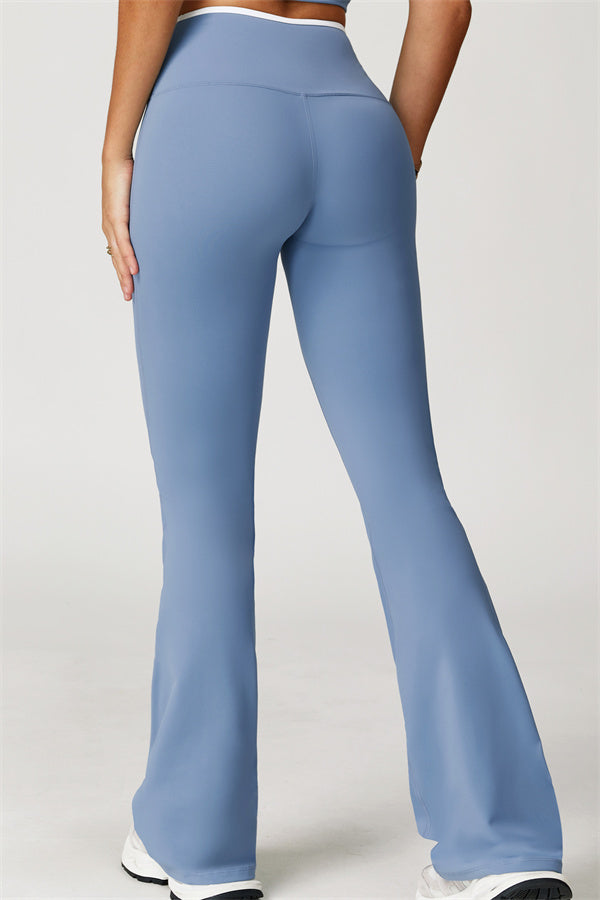 The Quest Cross Back Crop Top Flared Leggings 2-Piece Set