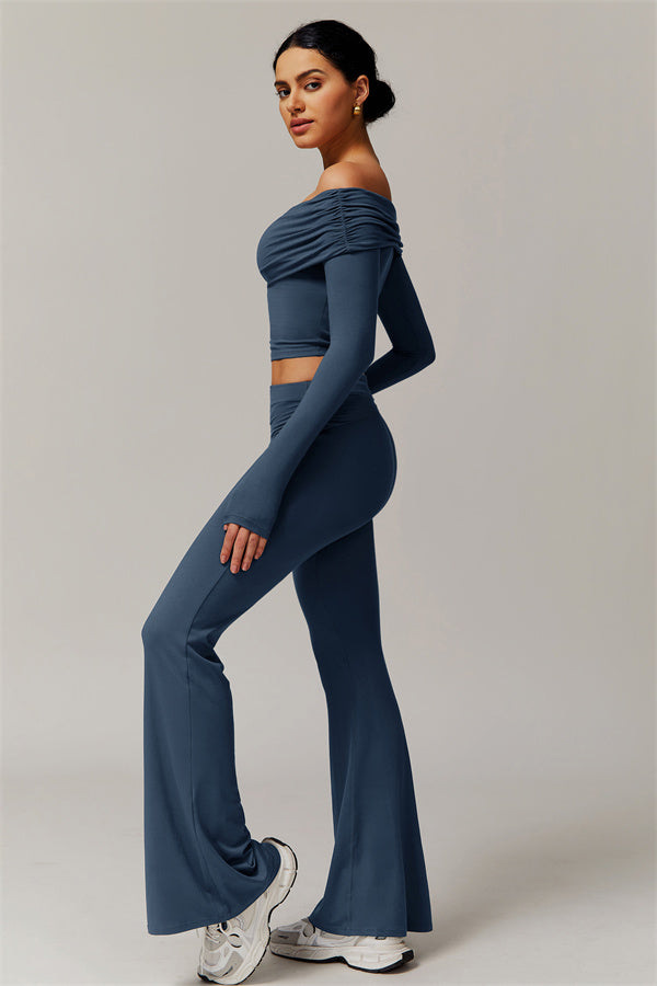 The Luxe Ruched Long Sleeve Off-Shoulder Top