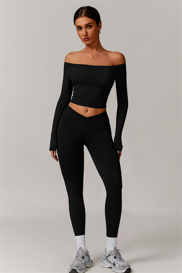 The Vivid Long Sleeve Crop Top Leggings 2-Piece Set