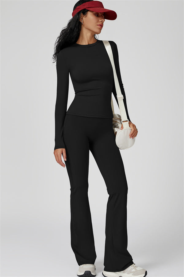 The Oasis Long Sleeve T-shirt Flared Leggings 2-Piece Set