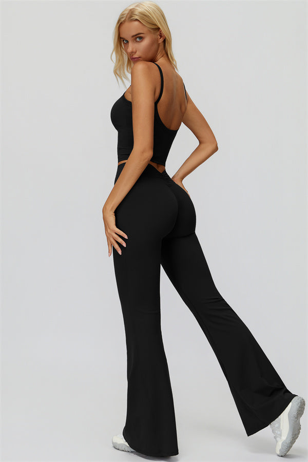 The Fyra Crop Tank Flared Leggings 2-Piece Set