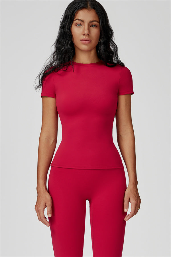 The Oasis T-shirt Flared Leggings 2-Piece Set Amaranth