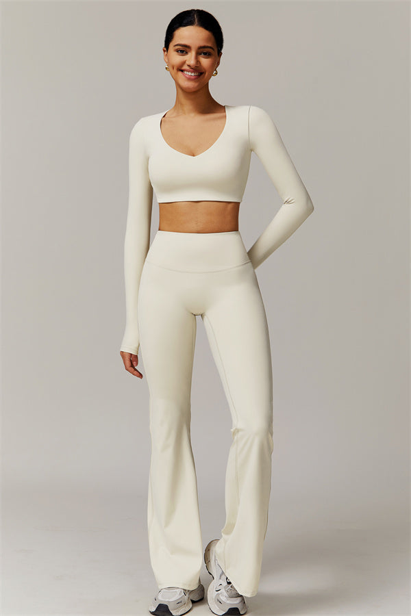 The Delicate Long Sleeve T-shirt Flared Leggings 2-Piece Set
