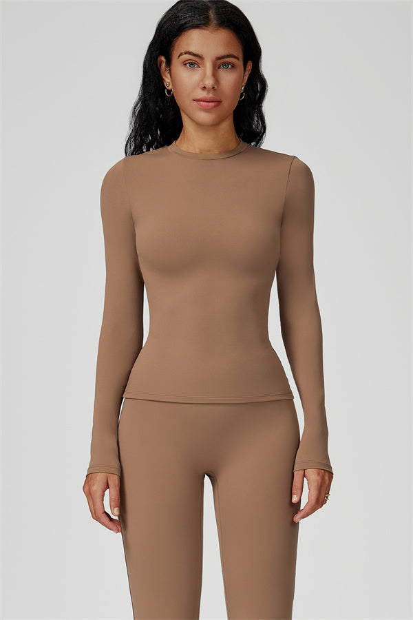 The Oasis Long Sleeve T-shirt Flared Leggings 2-Piece Set Muesli
