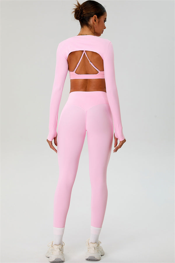 The Ember Sports Bra Crop Top Leggings 3-Piece Set