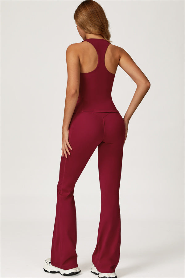 The Glacier Crop Tank Flared Leggings 2-Piece Set