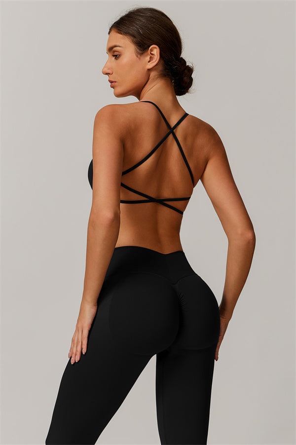 The Nova Luxe Sports Bra Leggings 2-Piece Set Black