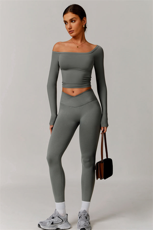 The Vivid Long Sleeve Crop Top Leggings 2-Piece Set