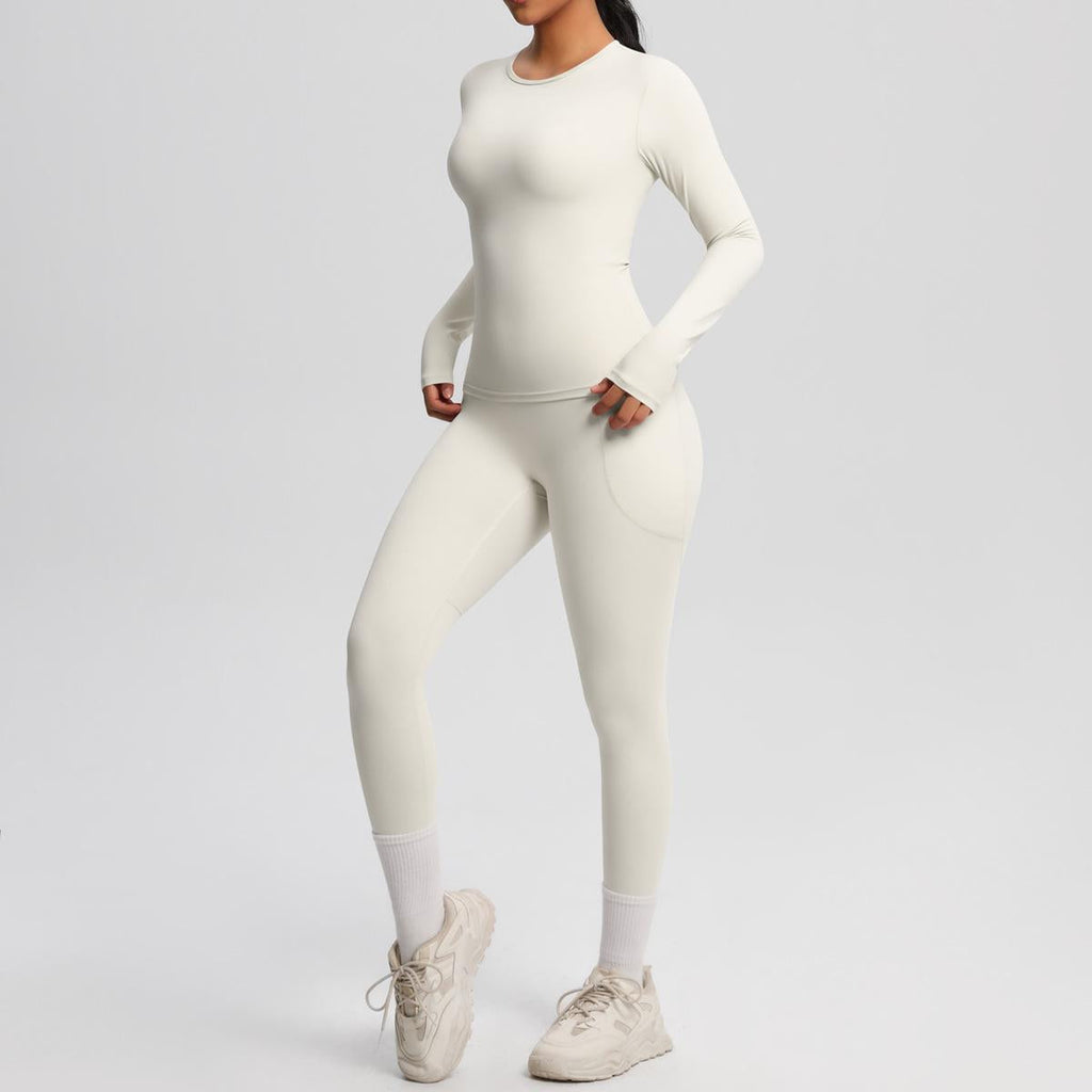 Pilates Princess Longsleeve Top & Leggings Set Ivory