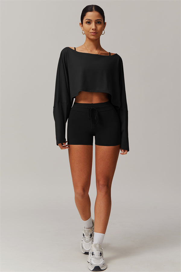 The Resonate Drift Cropped Pullover Shorts 2-Piece Set