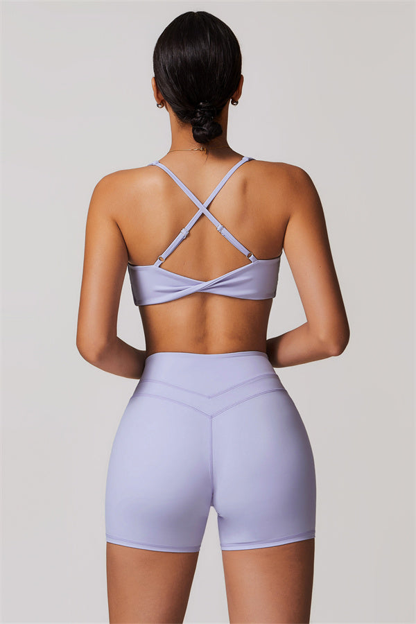 The Enigma Sports Bra Shorts 2-Piece Set Periwinkle