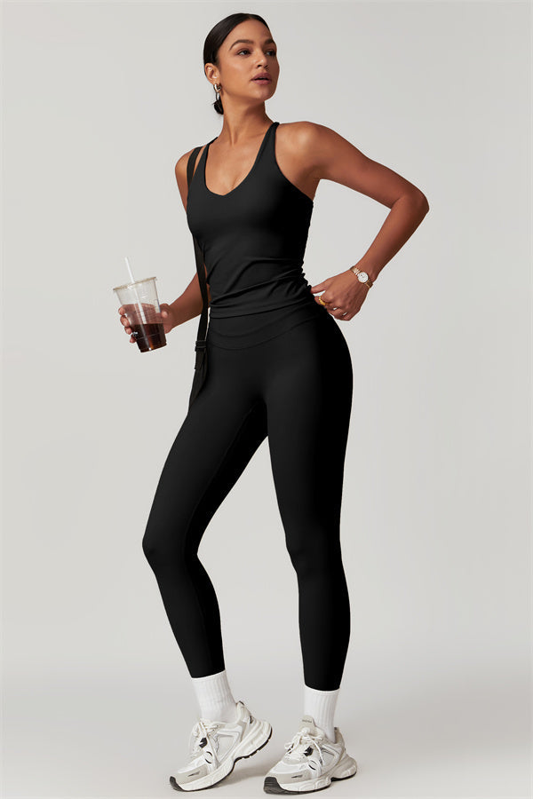 The Enigma Cross Back Vest Leggings 2-Piece Set