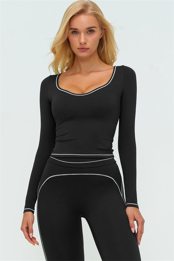 The Amara Long Sleeve T-shirt Leggings 2-Piece Set Black