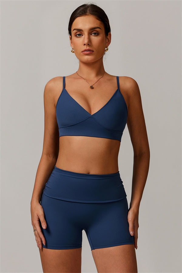 The Vigor Sports Bra Shorts 2-Piece Set Cobalt