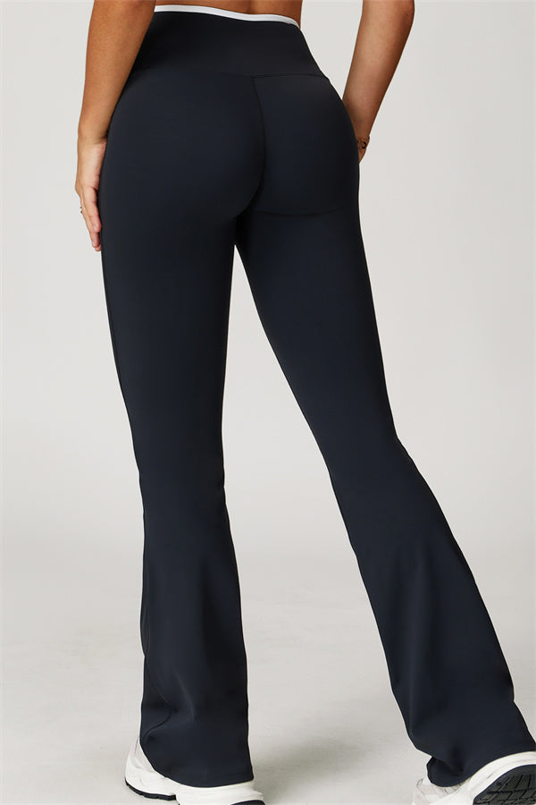 The Quest Cross Back Crop Top Flared Leggings 2-Piece Set