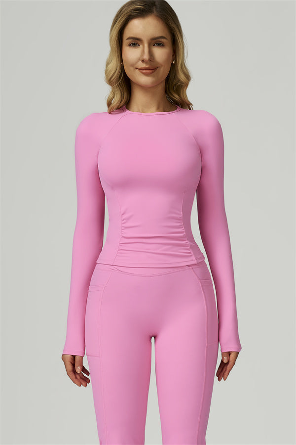 The FlexFit Active Top Flared Leggings 2-Piece Set Magenta