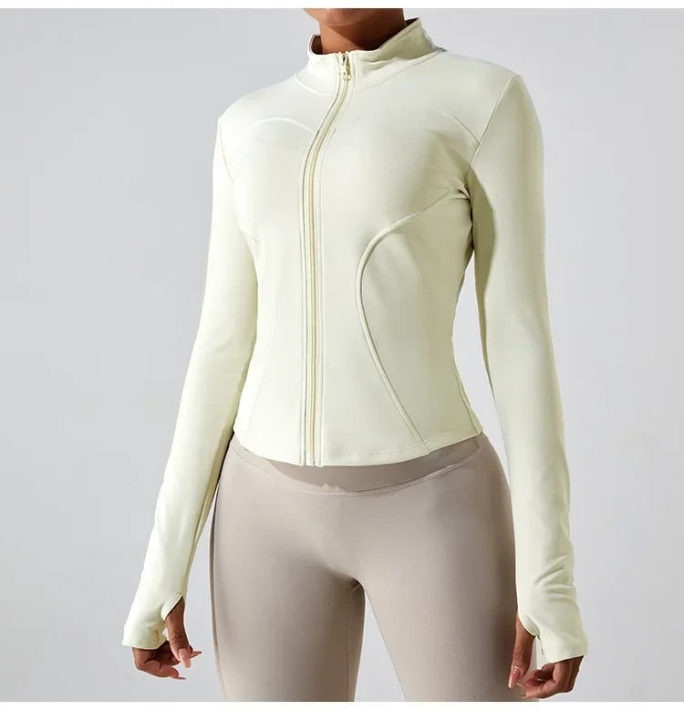 Elsie Zip Up Longsleeve Top Ivory