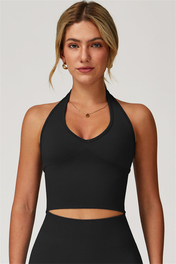 The Delight Halter Top Black
