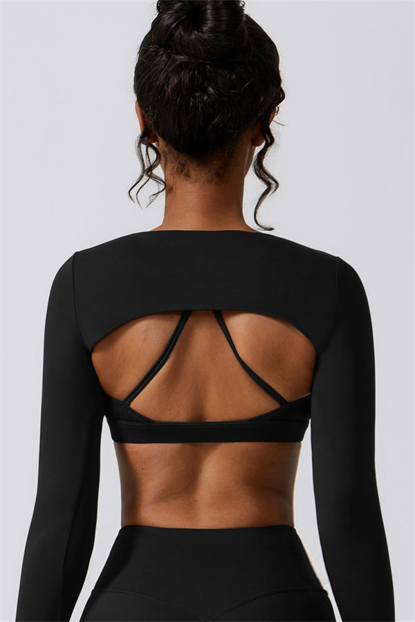 Juno Star Crop Top Black