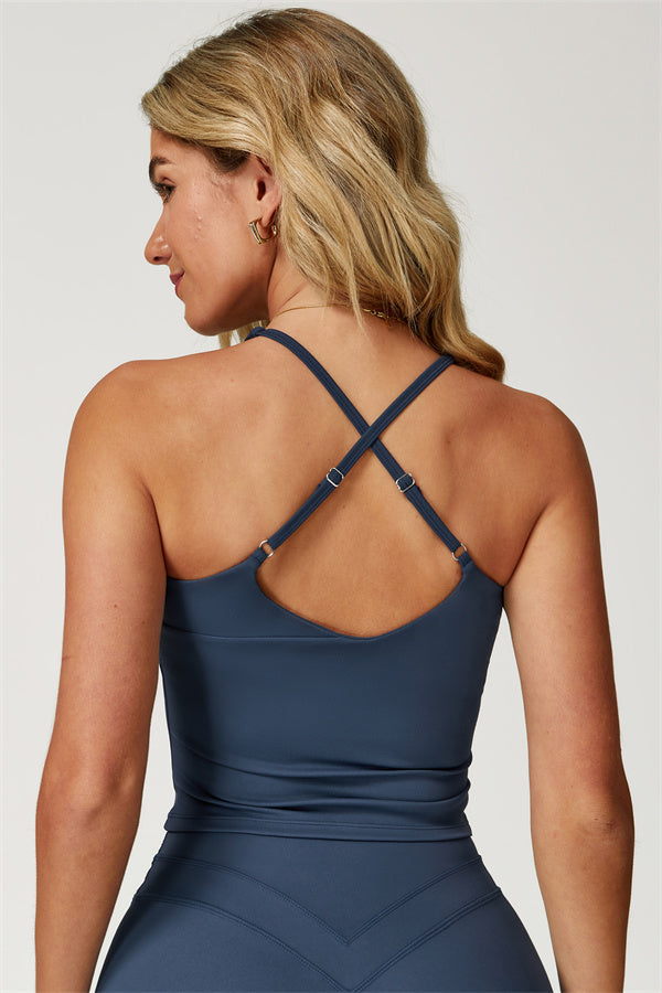 The Enigma Cross Back Vest Denim