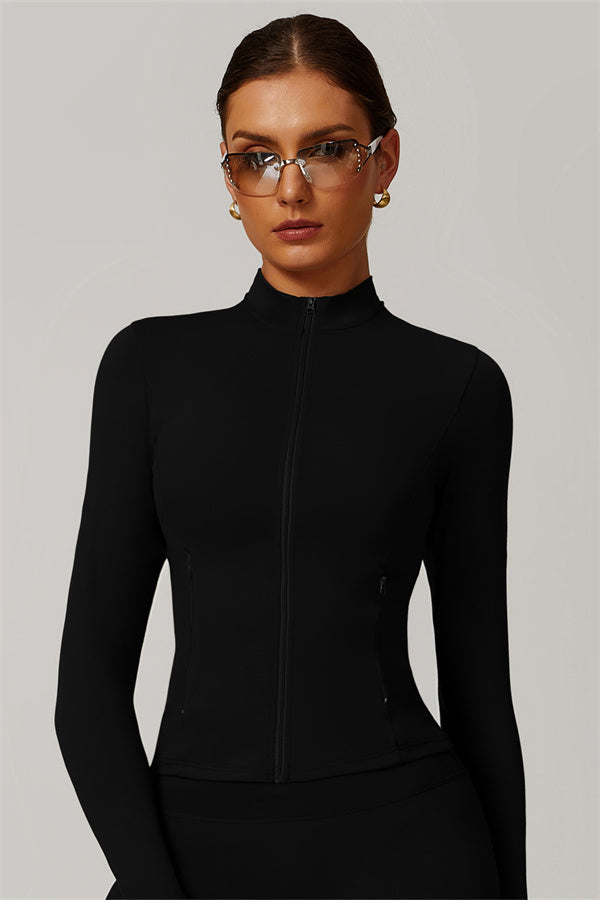 The Refresh Longsleeve Zip Jacket Black