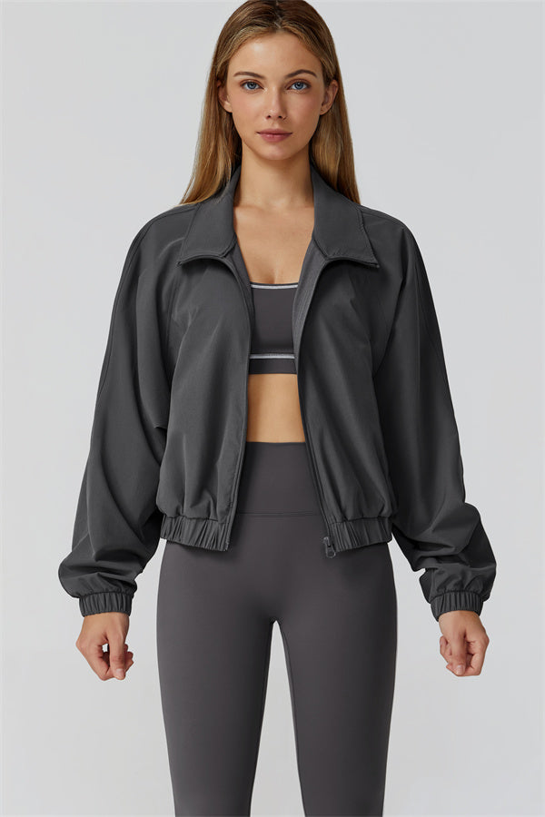 The Venus Zip Jacket Sports Bra Leggings 3-Piece Set Shuttle Grey