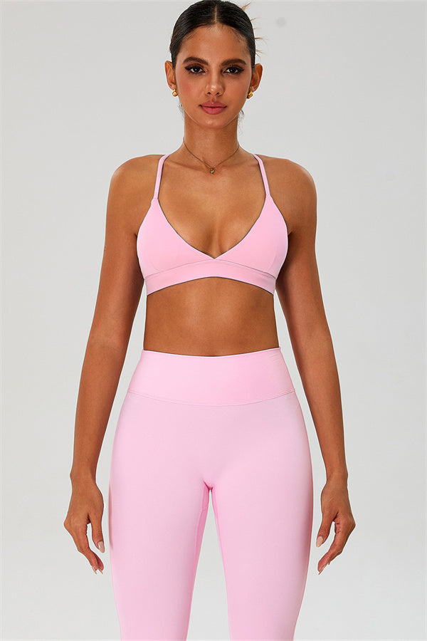 The Ember Sports Bra Flared Leggings 2-Piece Set Vanilla