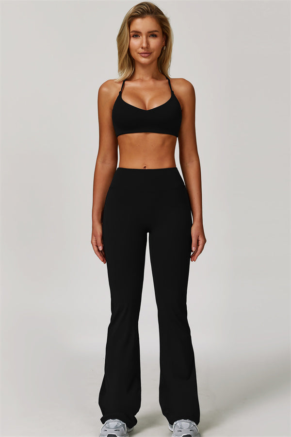 The Refresh Jacket Sports Bra Flared Leggings 3-Piece Set