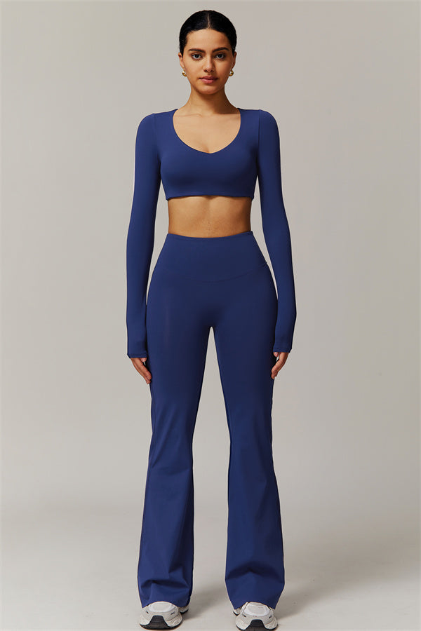 The Delicate Long Sleeve T-shirt Flared Leggings 2-Piece Set