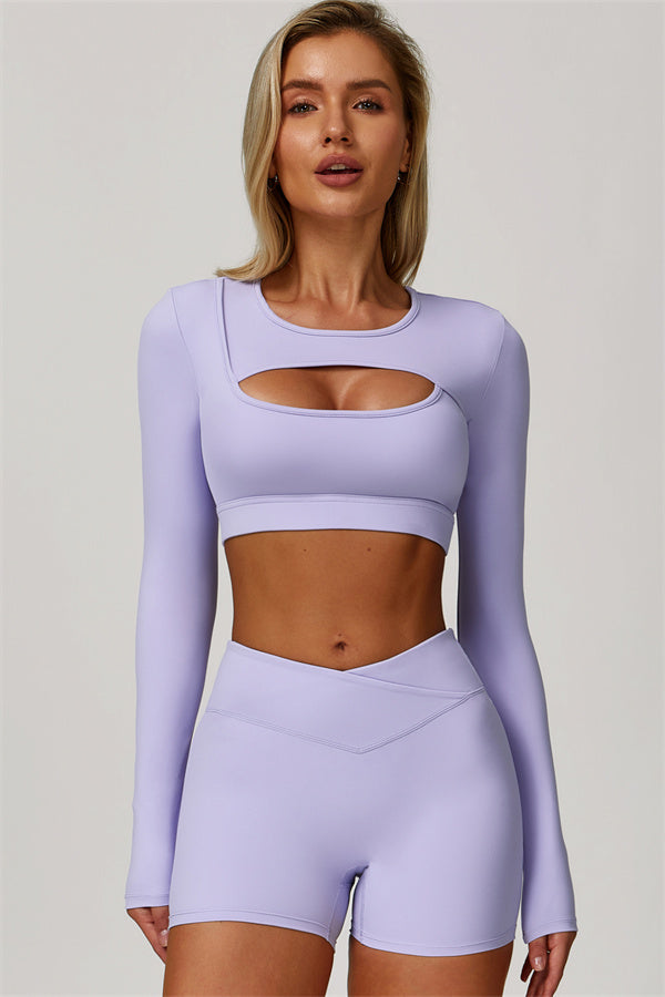 The Lavish Long Sleeve Cut-out Crop Top
