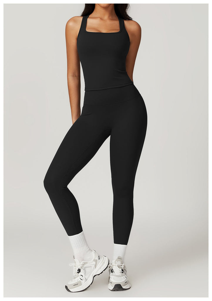 Talia Tank Top & Leggings Set Black