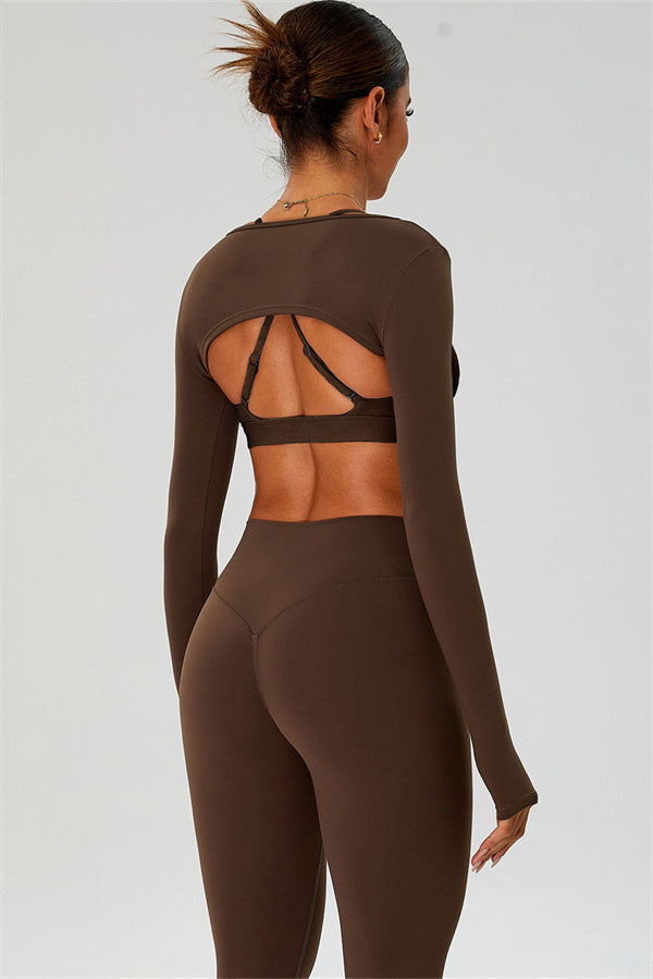 The Ember Sports Bra Crop Top Leggings 3-Piece Set
