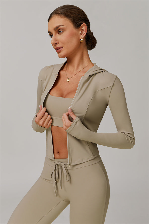 The Lumina Hooded Jacket Flared Leggings 2-Piece Set UPF 50+