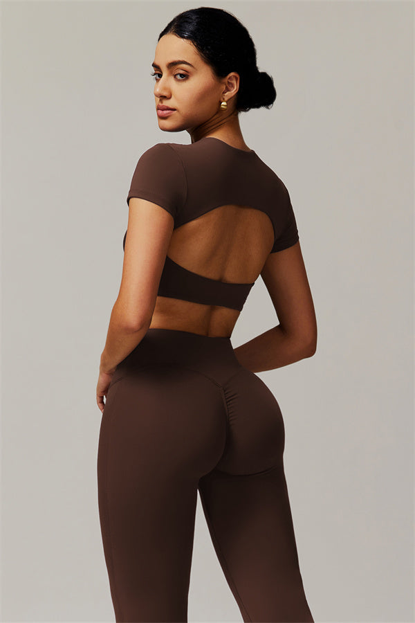 The Delicate Crop Top Flared Leggings 2-Piece Set