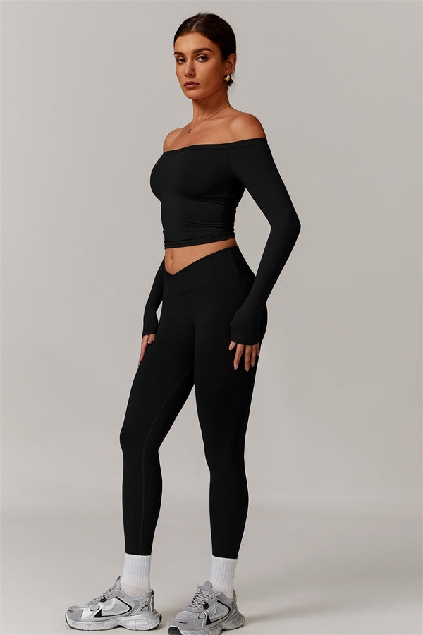 The Vivid Long Sleeve Crop Top Leggings 2-Piece Set