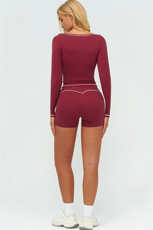 The Amara Long Sleeve T-shirt Shorts 2-Piece Set