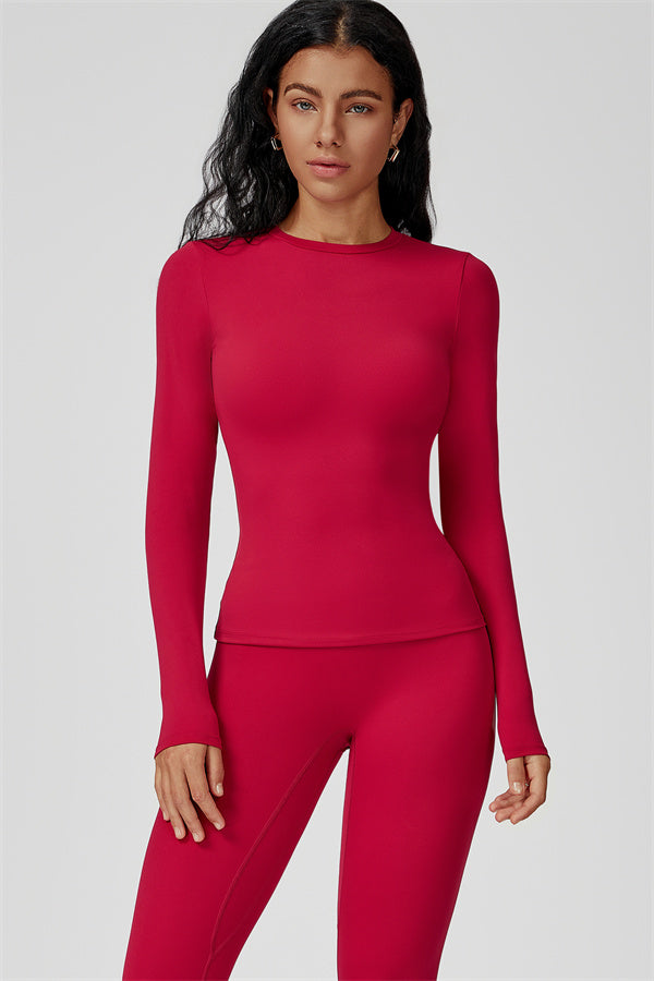 The Oasis Long Sleeve T-shirt Leggings 2-Piece Set Amaranth