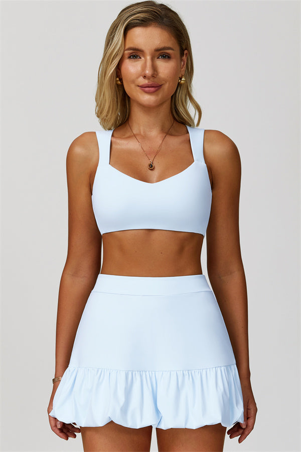 The Luster Sports Bra Tennis Skirt 2-Piece Set