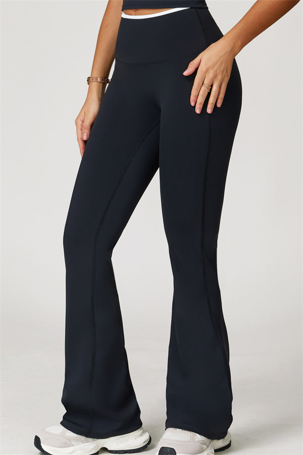 The Quest Cross Back Crop Top Flared Leggings 2-Piece Set