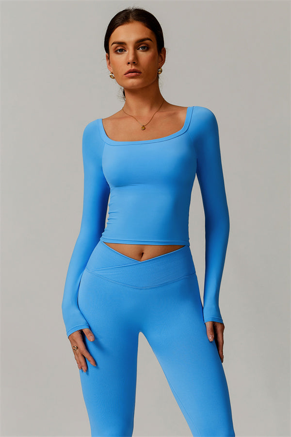 The Vivid Long Sleeve Crop Top Leggings 2-Piece Set